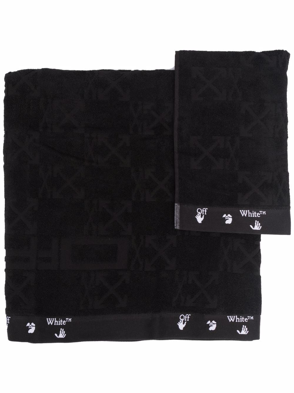 off-white lot de deux serviettes de bain - noir