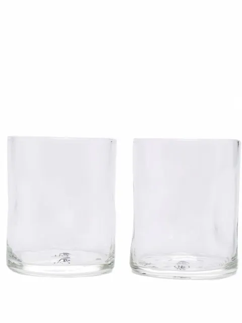 Off-White crumple logo glass set