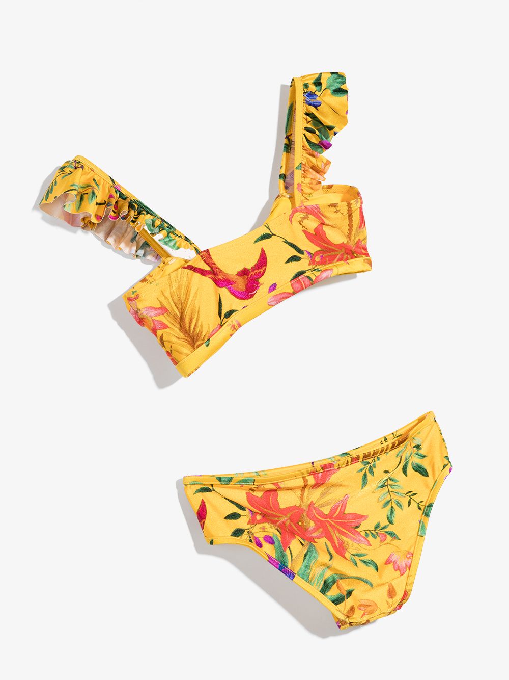 Shop Zimmermann Tropicana Print Bikini In Yellow