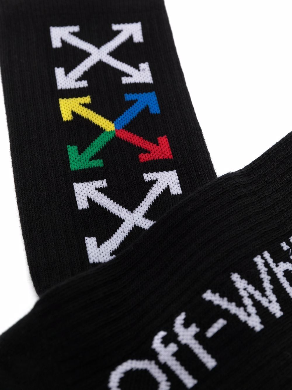 Off-White Kids Intarsia sokken - Zwart