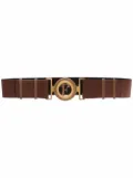 Gianfranco Ferré Pre-Owned 1990s cut-out logo buckle leather belt - Brown