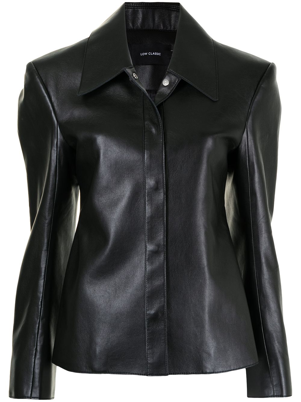 фото Low classic classic collar leather jacket