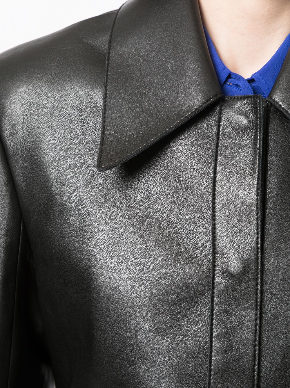 фото Low classic classic collar leather jacket