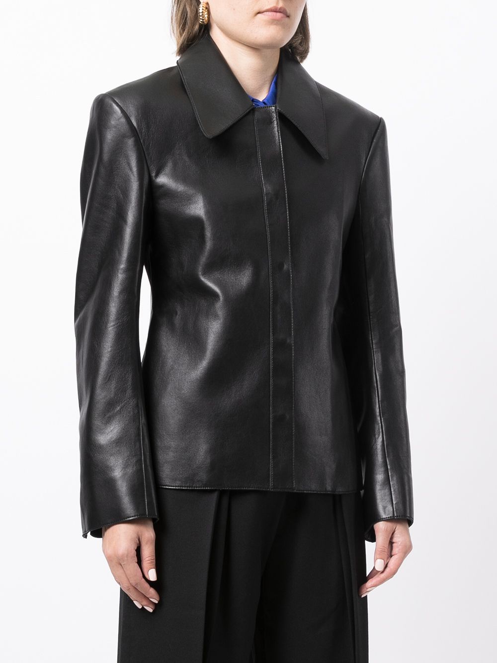 фото Low classic classic collar leather jacket