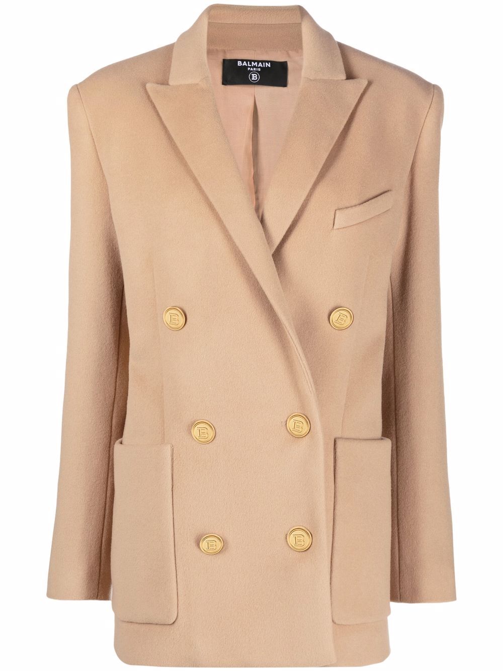 balmain camel blazer