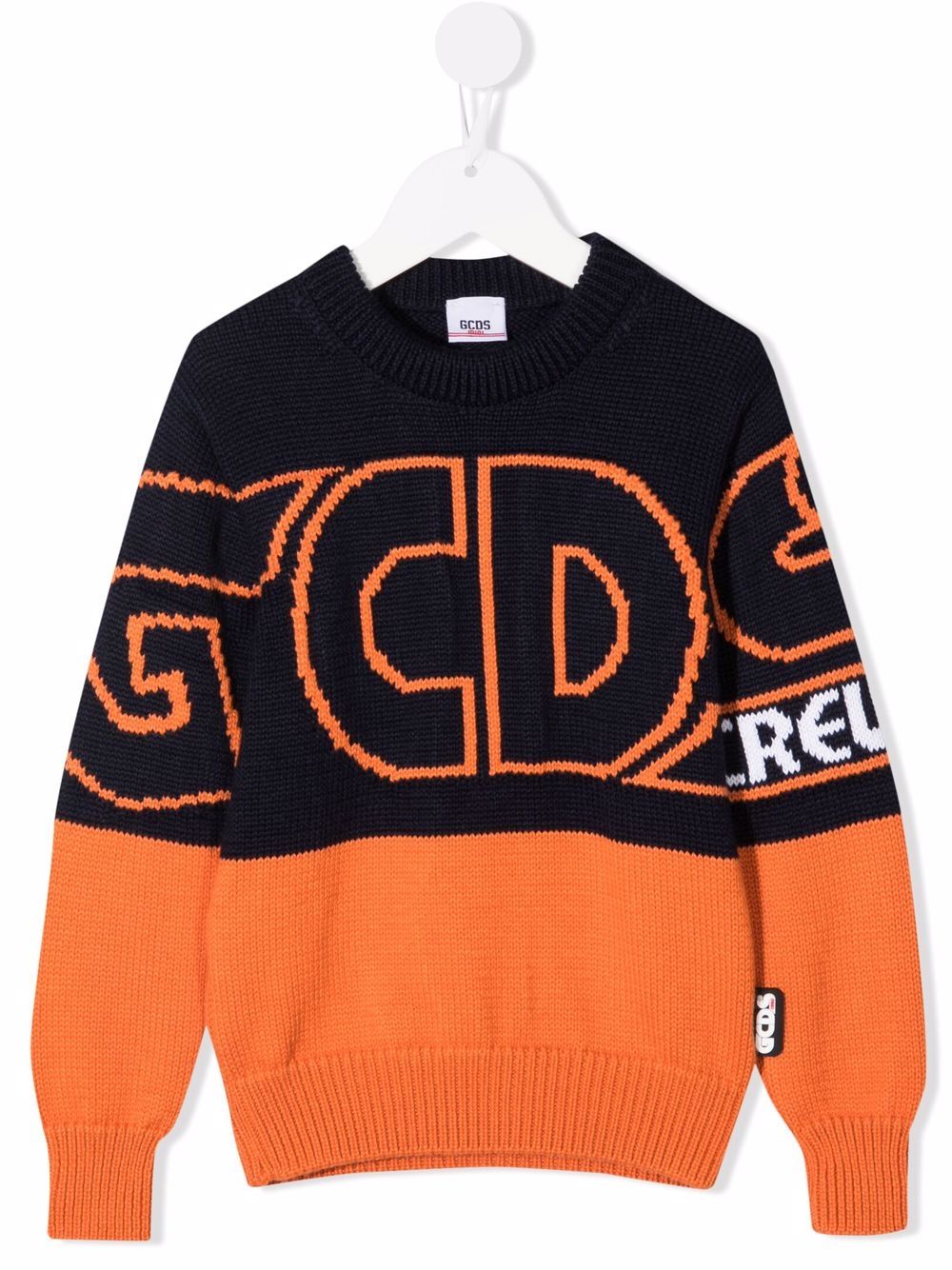 фото Gcds kids intarsia-knit virgin wool-blend jumper