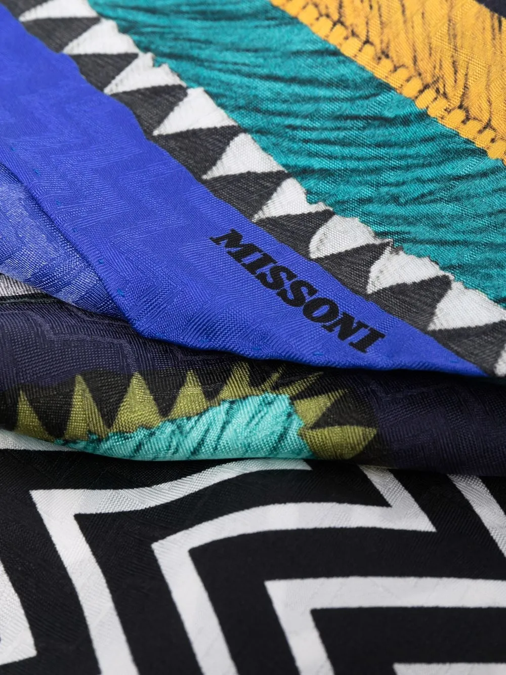 фото Missoni шелковый платок в стиле колор-блок с логотипом