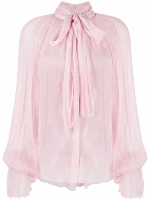Atu Body Couture pussy bow-collar silk blouse