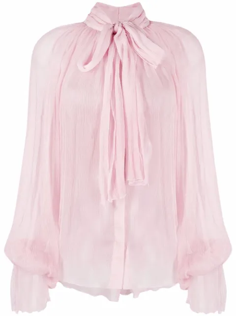 Atu Body Couture pussy bow-collar silk blouse