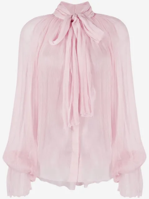 Atu Body Couture pussy bow-collar silk blouse