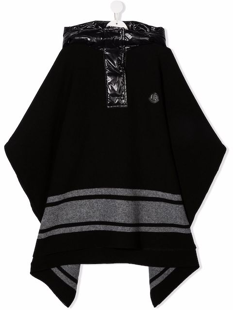 Moncler Enfant معطف بتصميم كيب وهودي