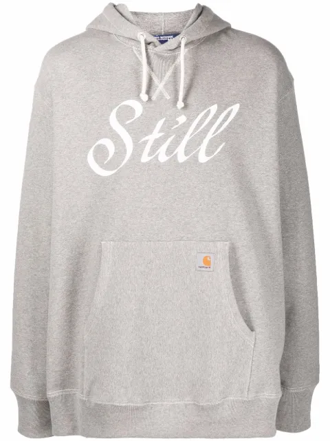 Junya Watanabe MAN slogan-print cotton hoodie