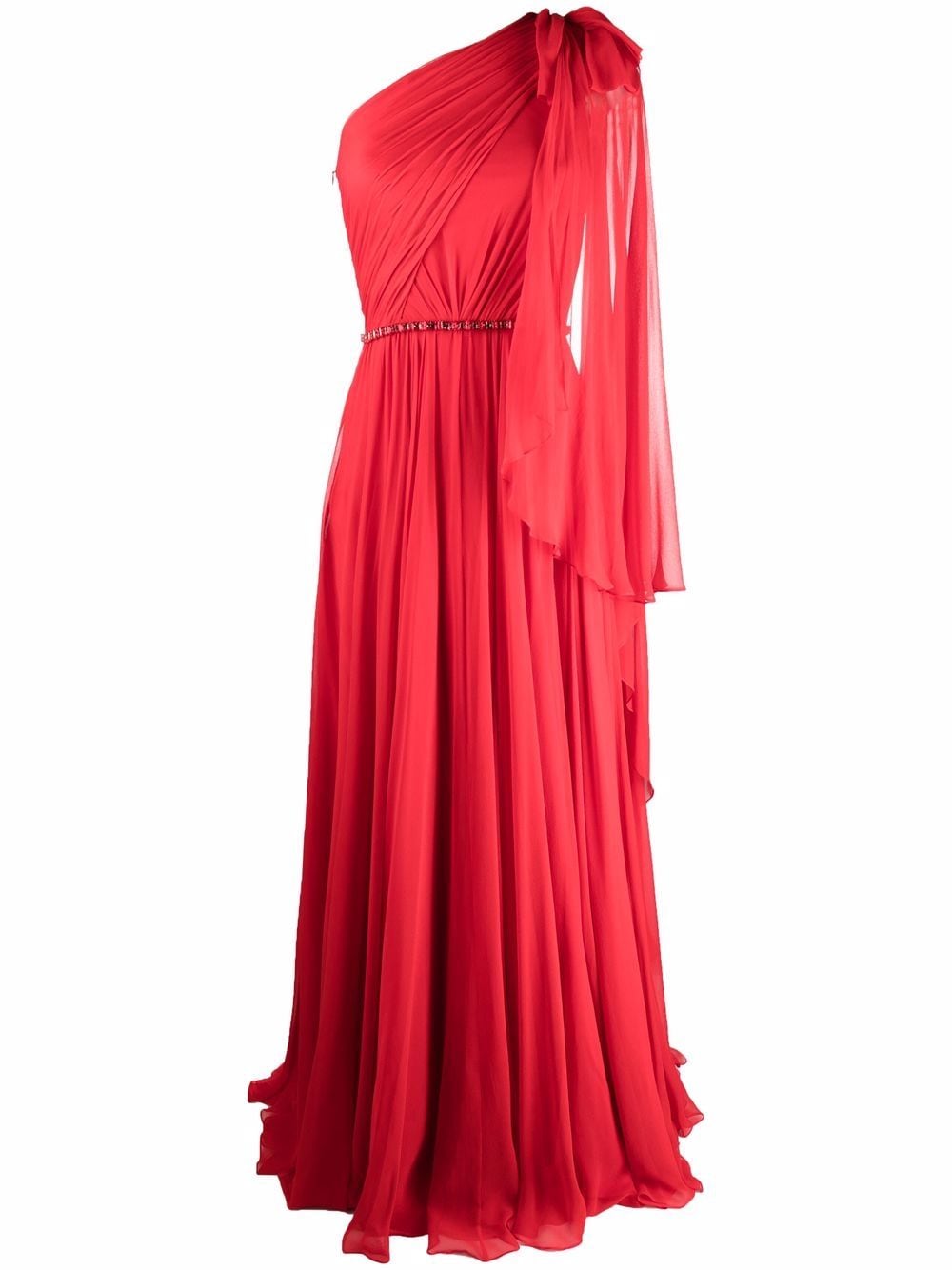 

Jenny Packham vestido largo con un hombro descubierto - Rojo