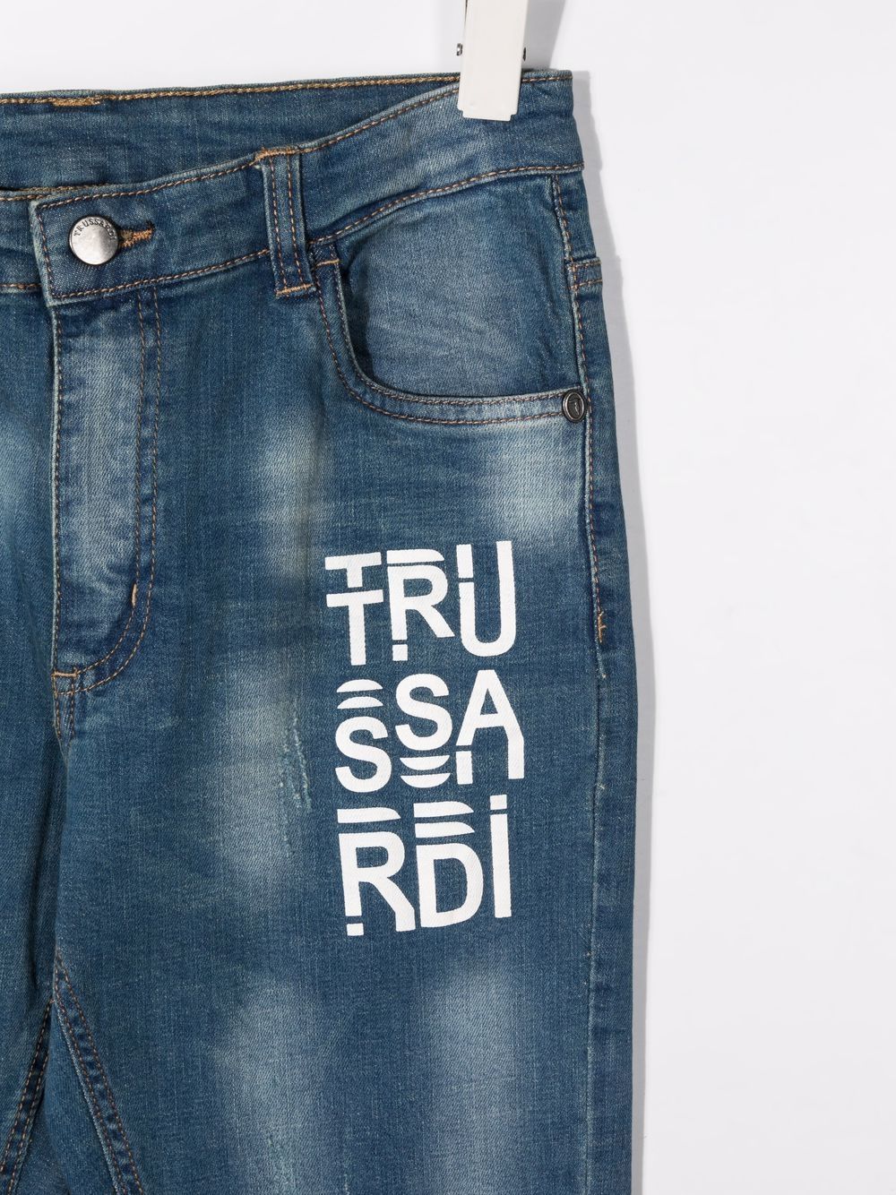 фото Trussardi junior teen logo print jeans