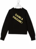 Zadig & Voltaire Kids logo-print crewneck sweatshirt - Black