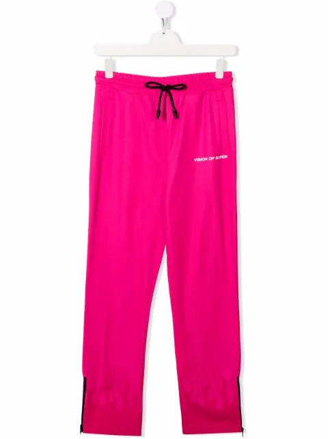 Vision Of Super Kids joggers con ribete de llamas