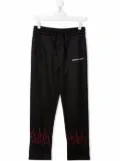 Vision Of Super Kids TEEN flame-trim straight joggers - Black