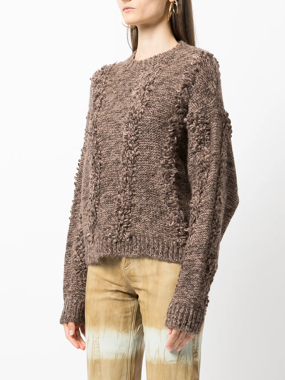 REMAIN loop-stitch knitted jumper Коричневый RM623 17288915