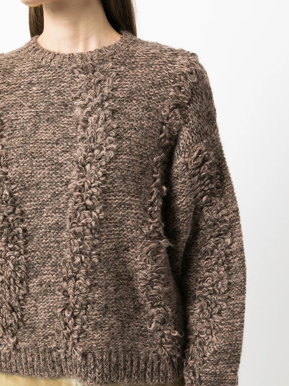 REMAIN loop-stitch knitted jumper Коричневый RM623 17288915