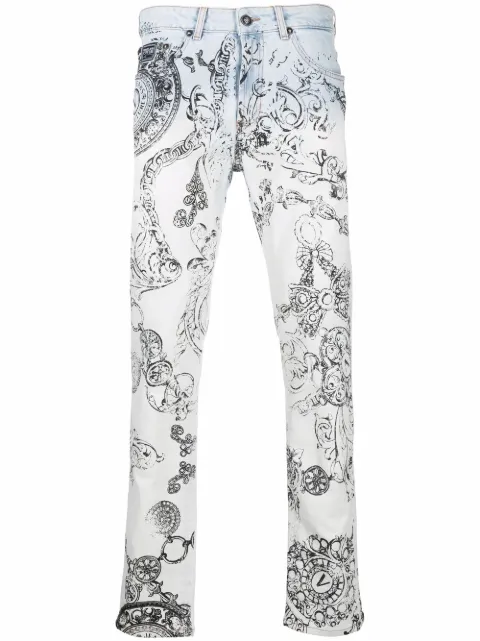 Versace Jeans Couture جينز بقصة مستقيمة وخصر متوسط