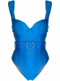 Noire Swimwear belted one piece swimsuit - Blue