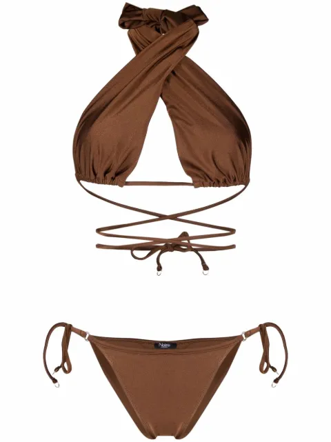 Noire Swimwear bikini à design croisé 