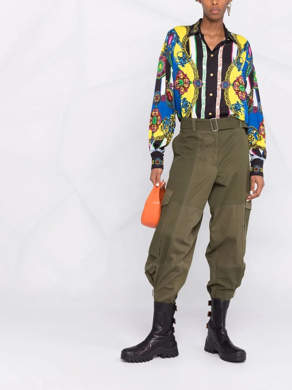 Image 2 of Versace Jeans Couture logo-print long-sleeved shirt