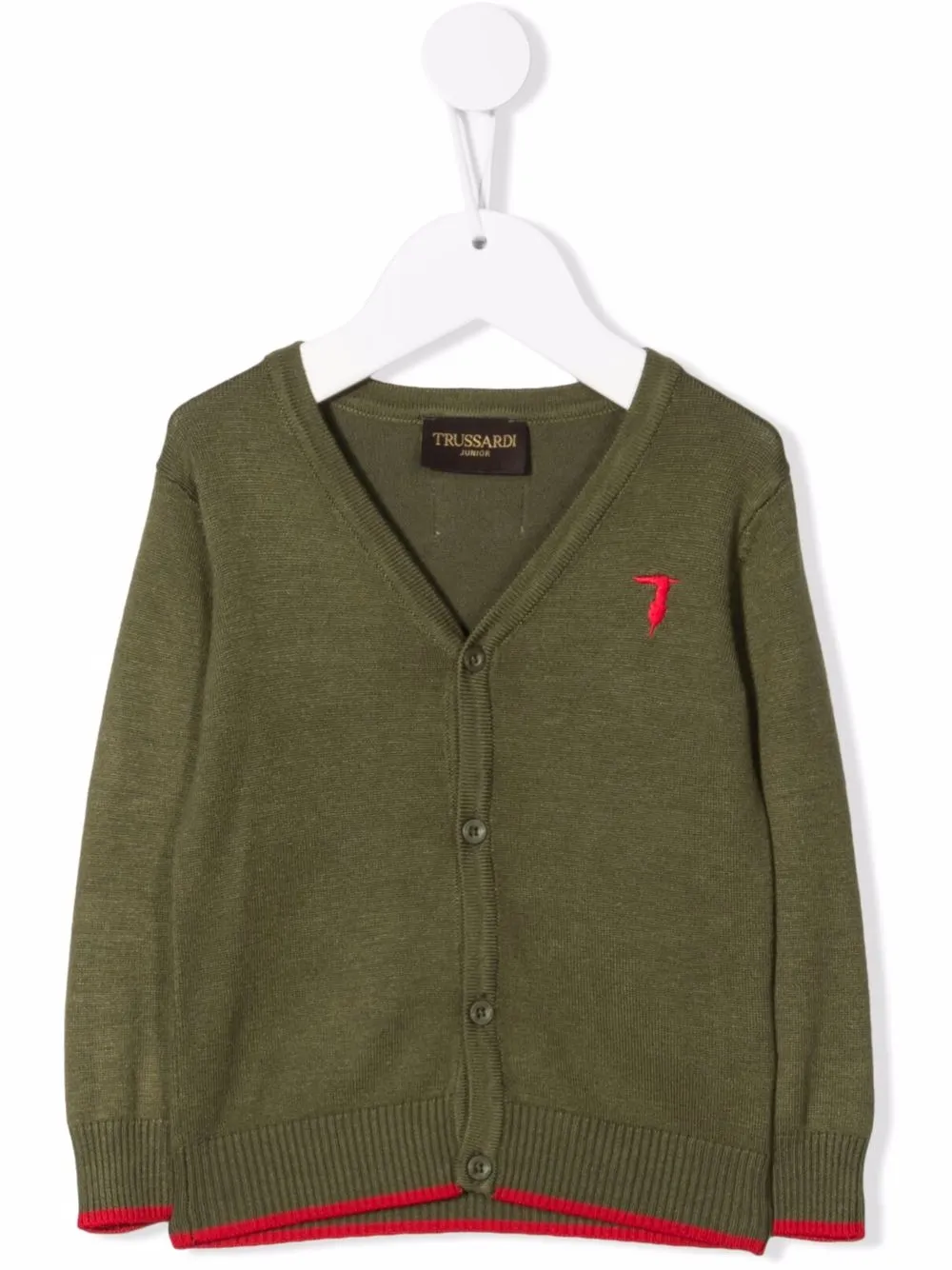 TRUSSARDI JUNIOR кардиган с вышитым логотипом