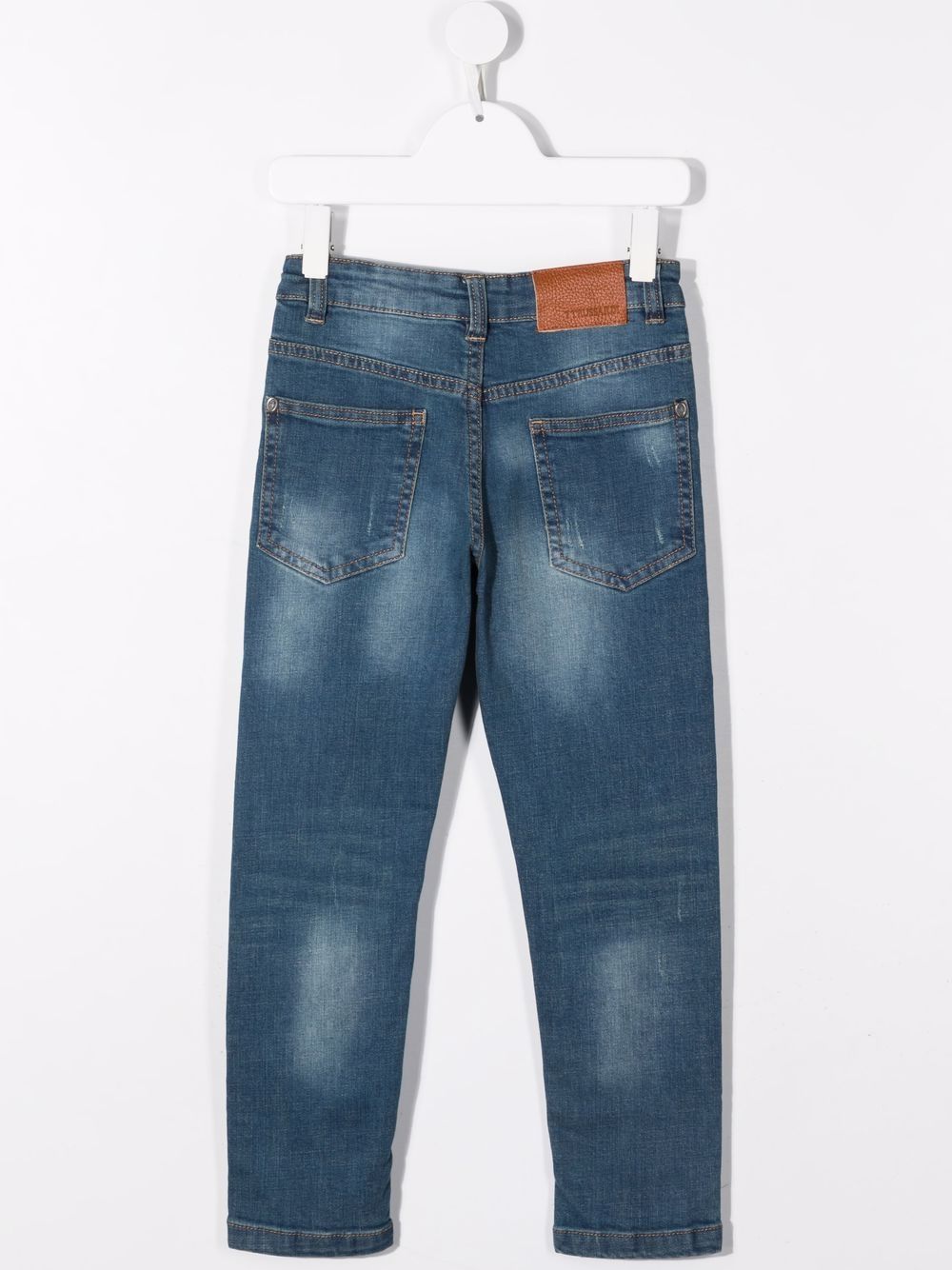 фото Trussardi junior mid-rise straight-leg jeans