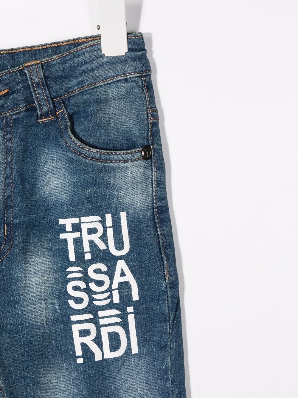 фото Trussardi junior mid-rise straight-leg jeans