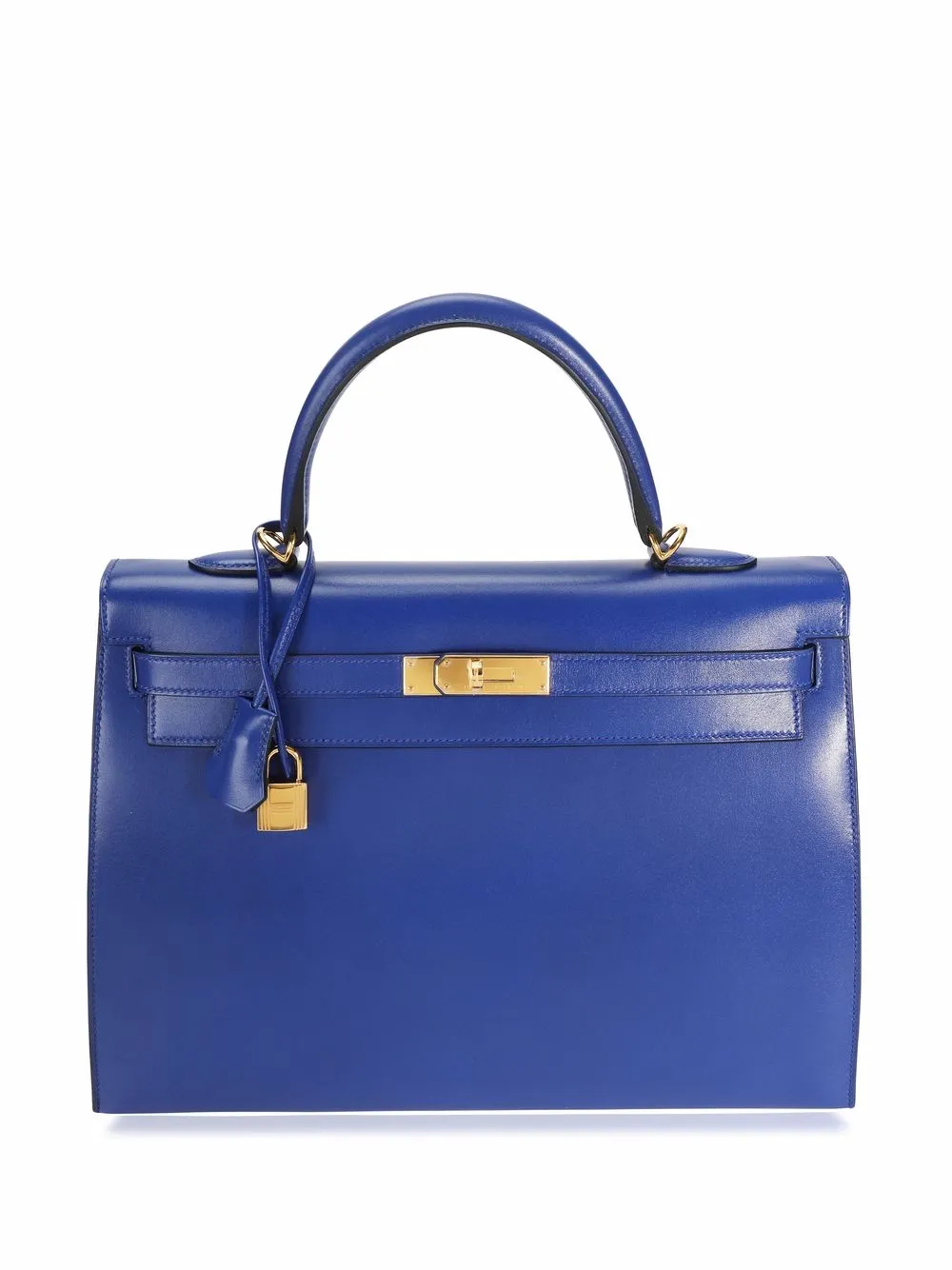 Hermes Birkin bag 35 Blue electric Tadelakt leather Silver