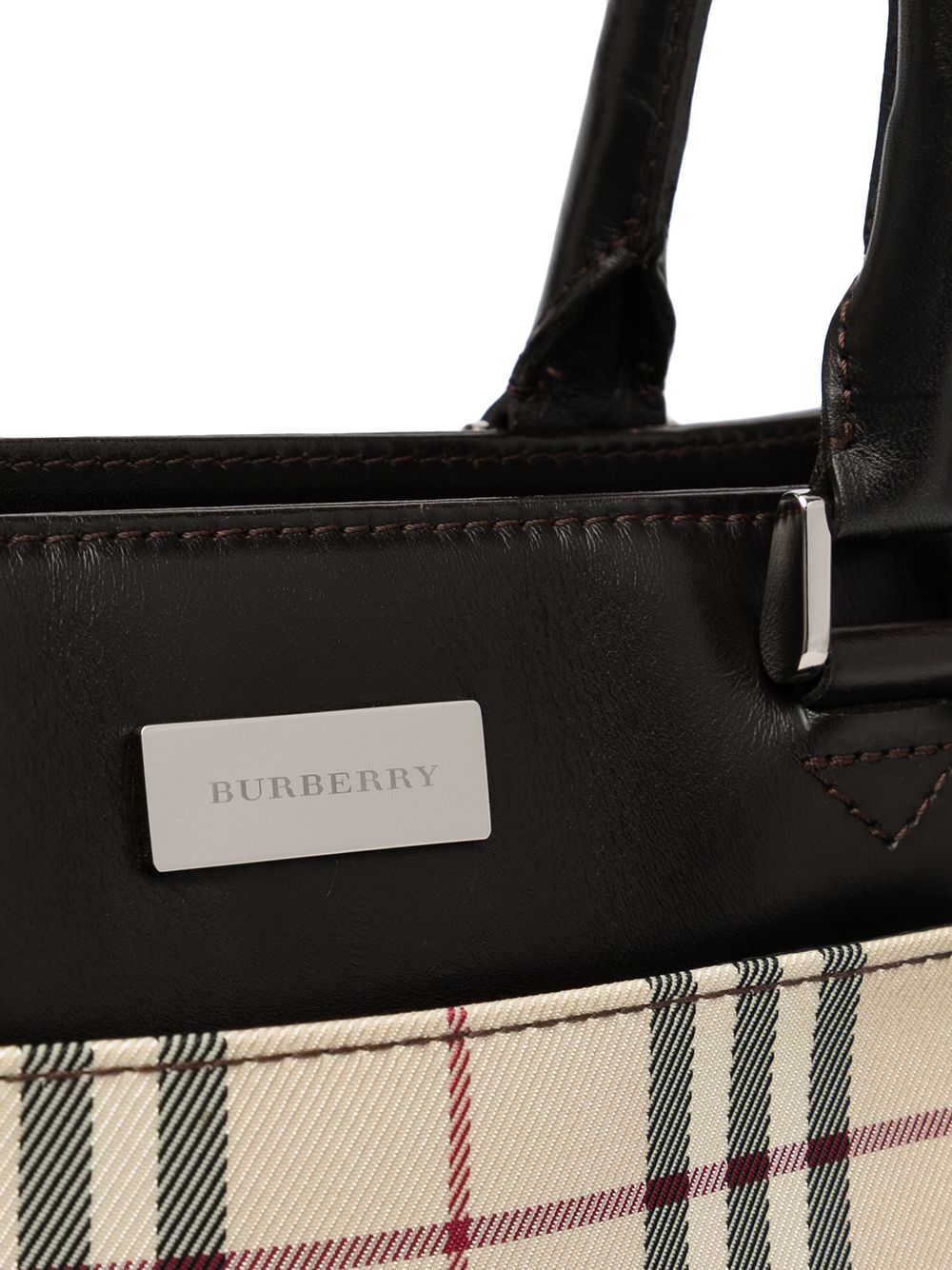 фото Burberry pre-owned сумка-тоут 2000-х годов с узором в клетку