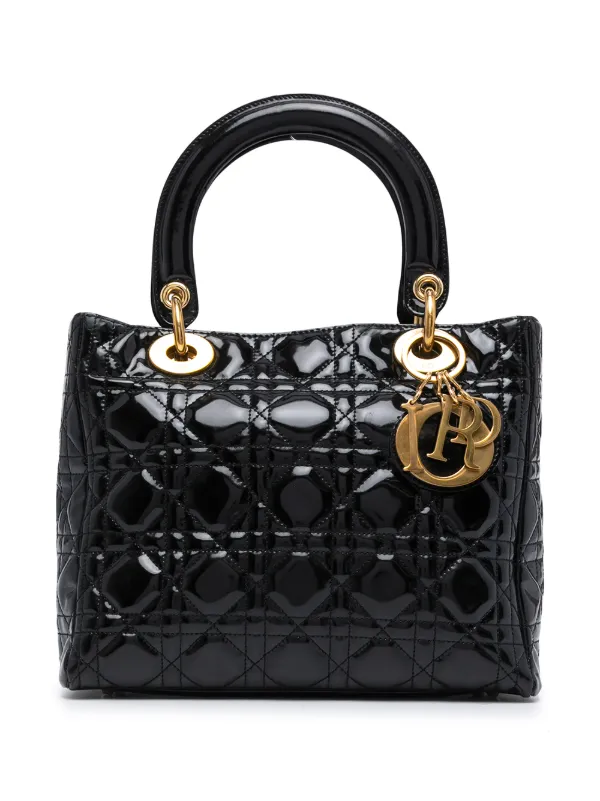 Christian Dior Pre-owned Mini Cannage Lady Dior Bag - Black