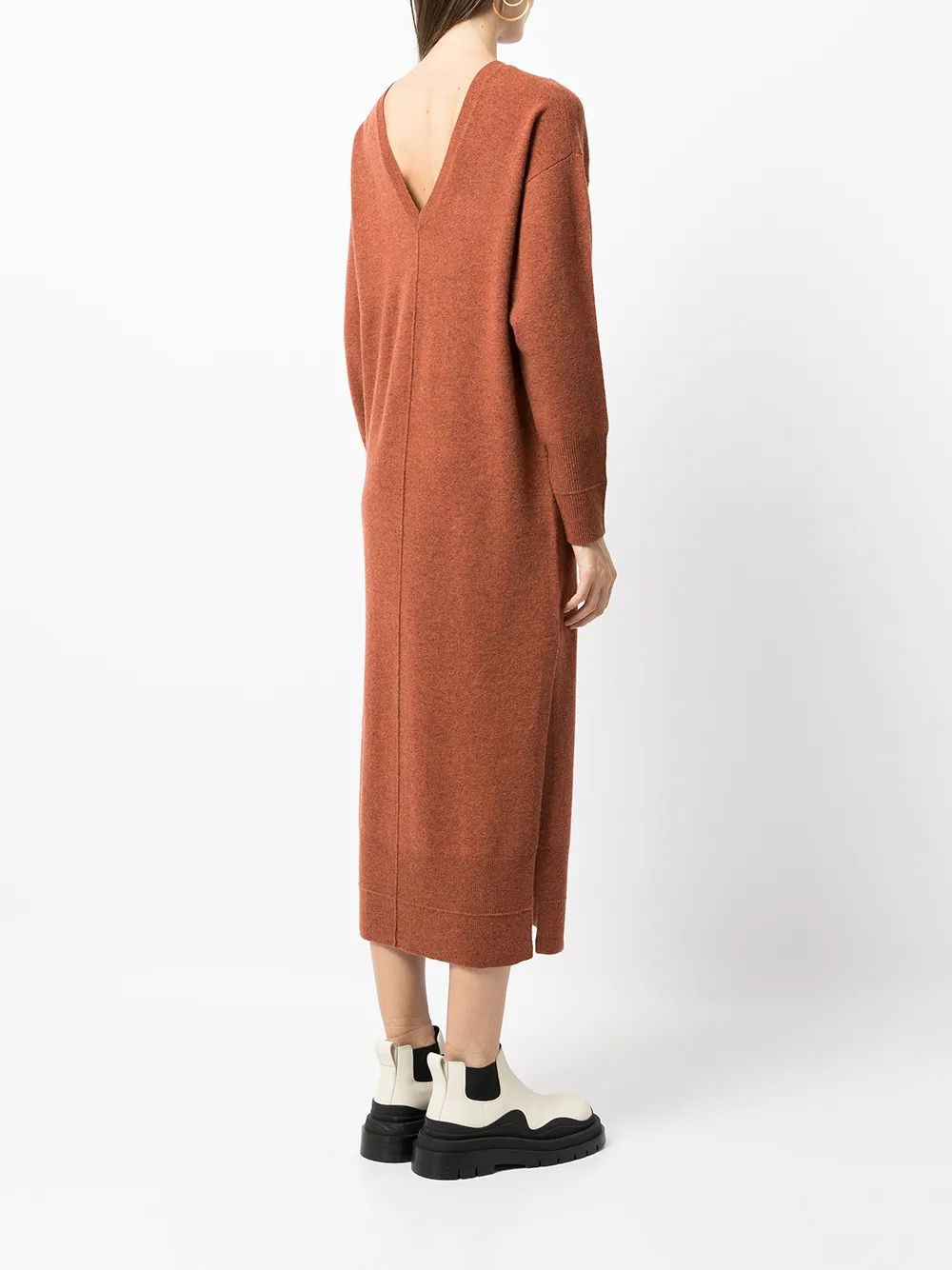 REMAIN V-back wool midi dress Оранжевый RM777 17290715