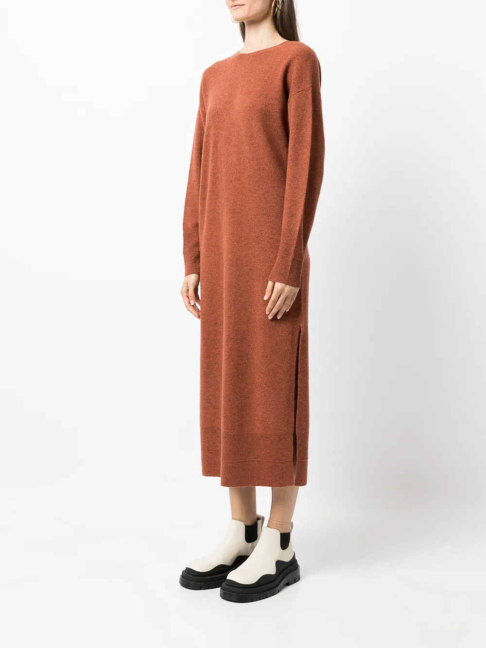 REMAIN V-back wool midi dress Оранжевый RM777 17290715