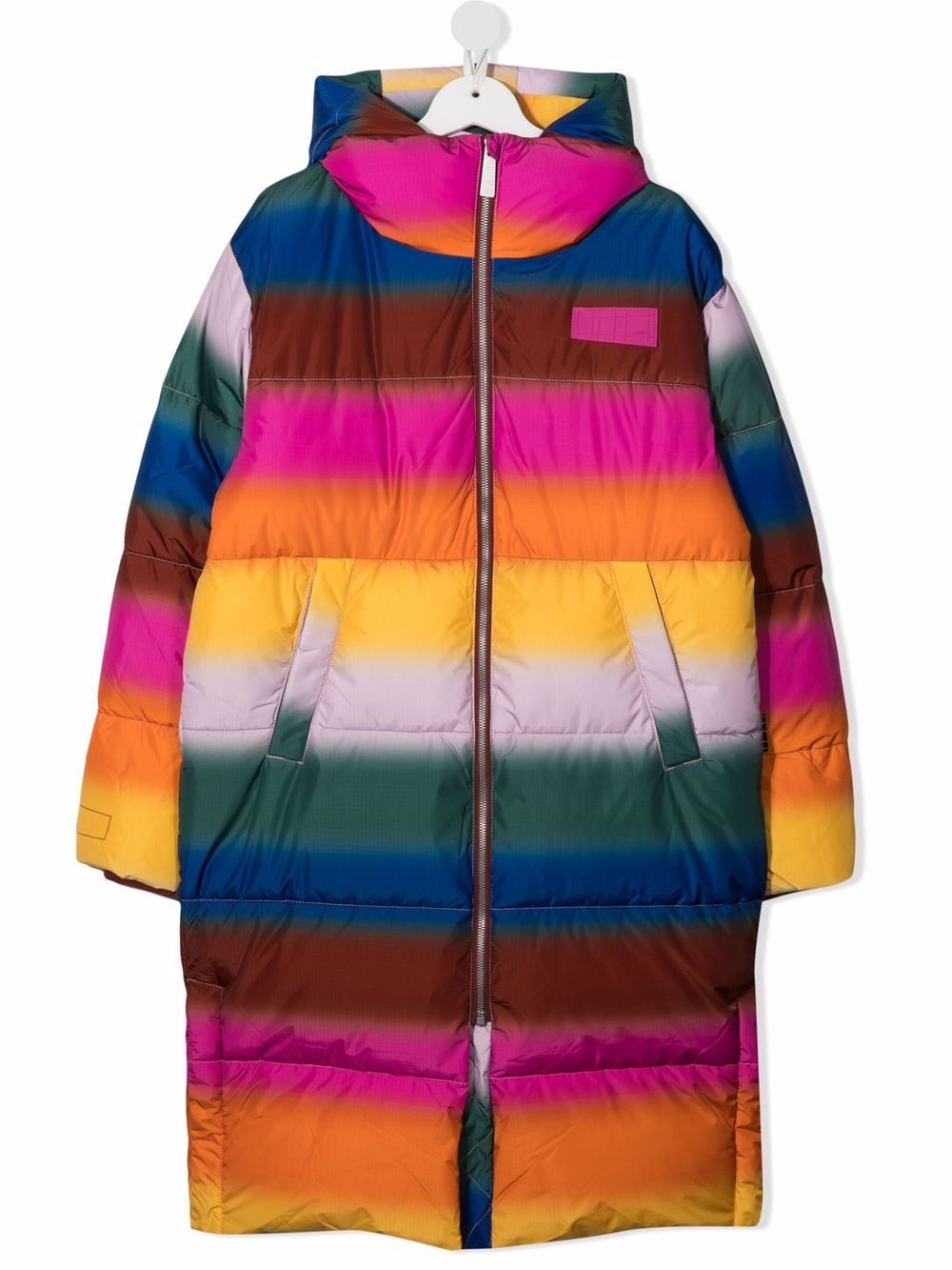 Molo Teen Multicoloured Hooded Coat In 粉色