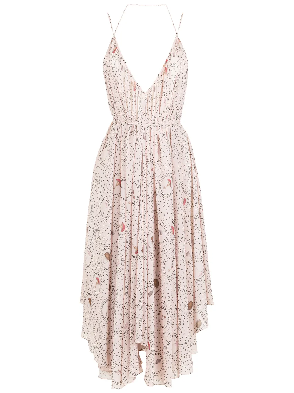 

Olympiah Brisa graphic-print halterneck dress - Neutrals