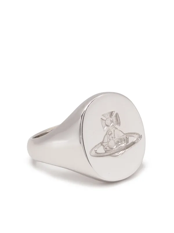 Vivienne Westwood Engraved Logo Silver Signet Ring | Silver Vivienne Westwood Engraved Logo Silver Signet Ring | Silver