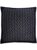 Johnstons of Elgin herringbone jacquard cushion - Blue