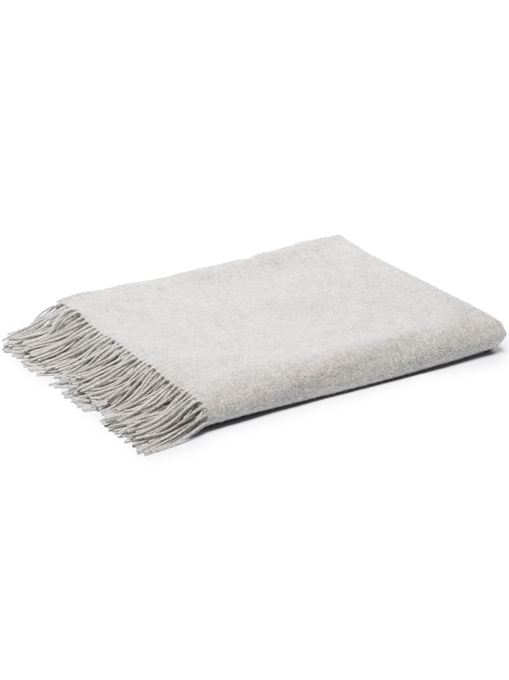 

Johnstons of Elgin fringed cashmere blanket - Grey