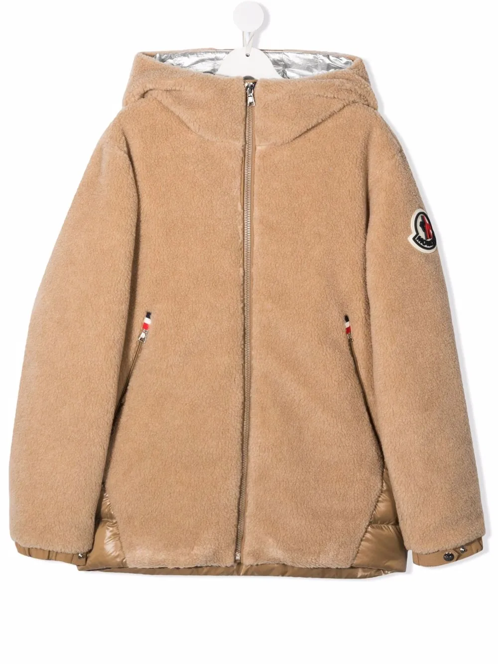 

Moncler Enfant TEEN panelled puffer coat - Neutrals