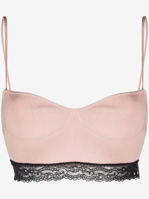 RED Valentino floral-lace bandeau top and shorts set