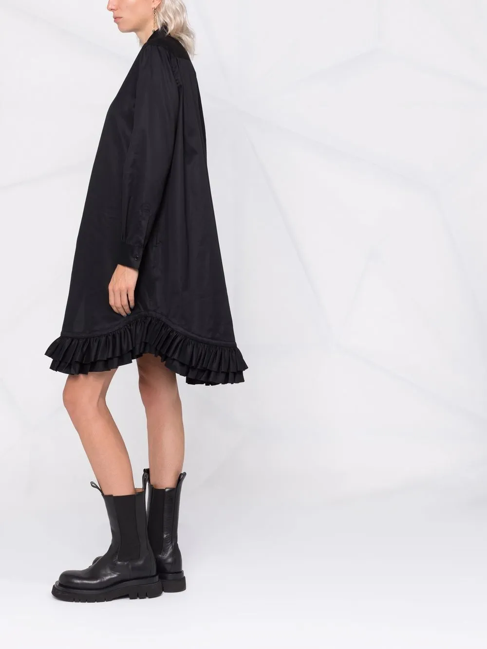 фото Comme des garçons noir kei ninomiya платье-рубашка с оборками