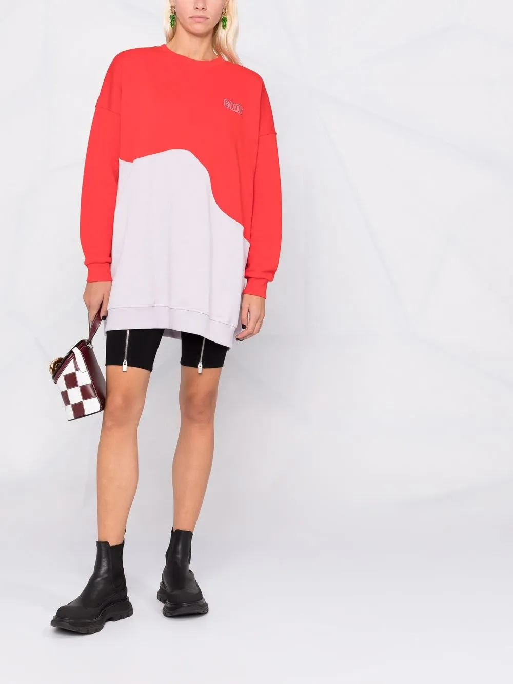 фото Ganni толстовка с контрастной вставкой