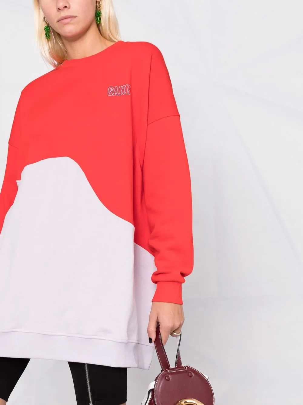 фото Ganni толстовка с контрастной вставкой