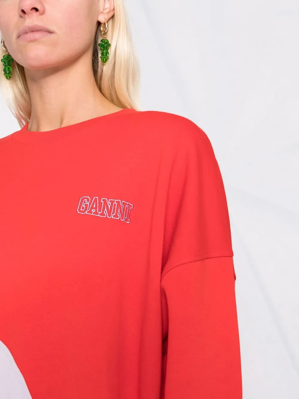 фото Ganni толстовка с контрастной вставкой