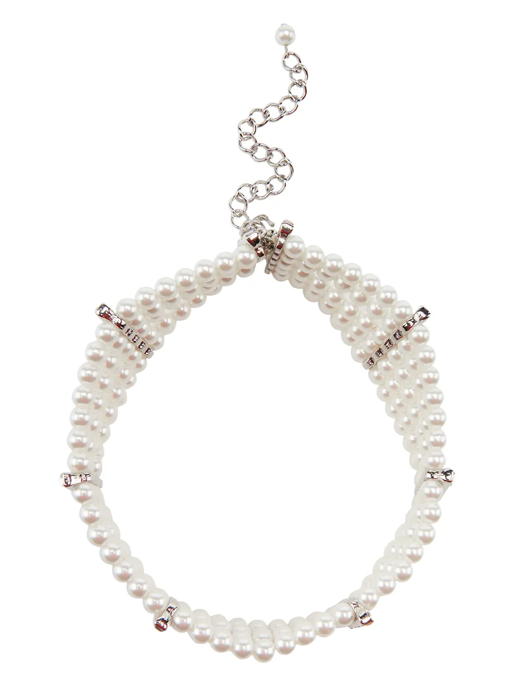 

Kenneth Jay Lane silver crystal-embellished pearl choker - White