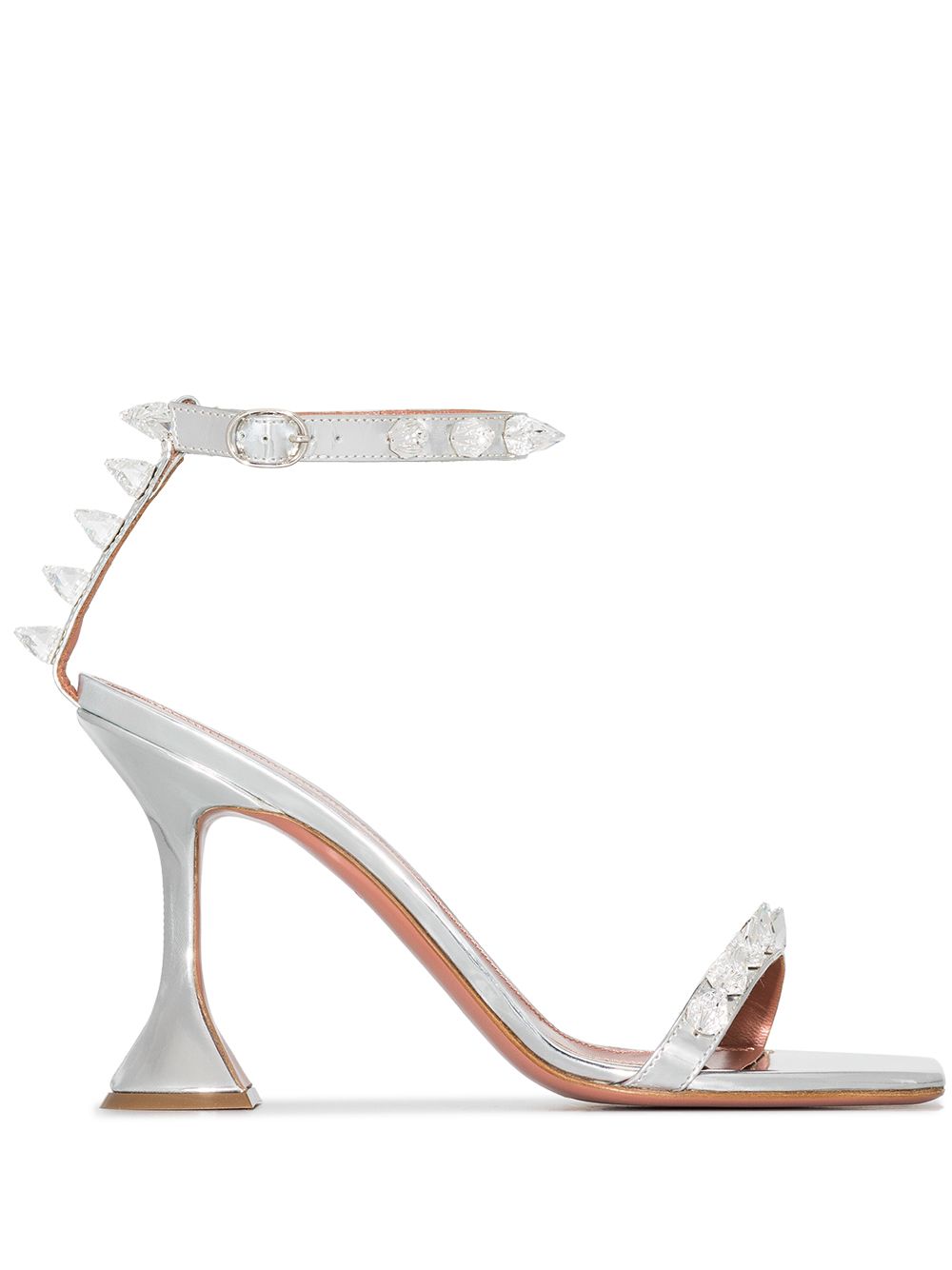 фото Amina muaddi julia stud-embellished 95mm sandals