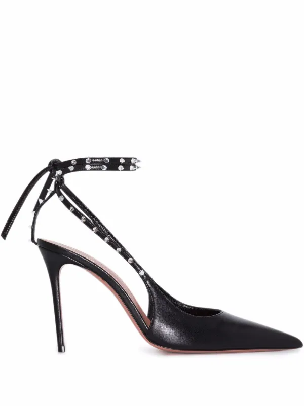 Amina Muaddi Zapatillas Karma Con Picos De Cristal y Tacón De 95mm -  Farfetch