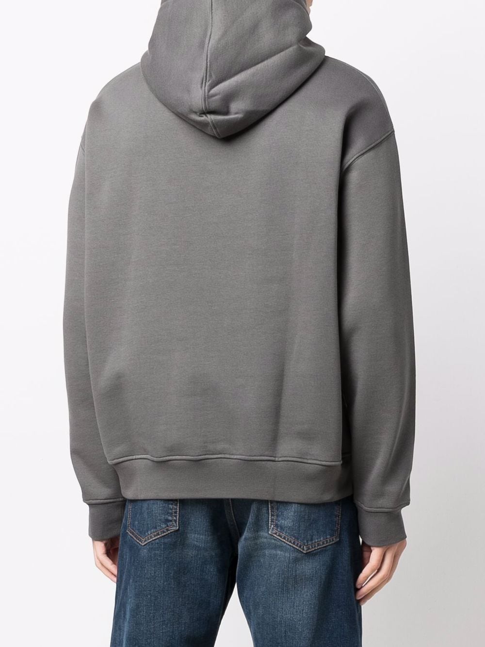 Shop Frame Logo-embroidered Hoodie In Grey